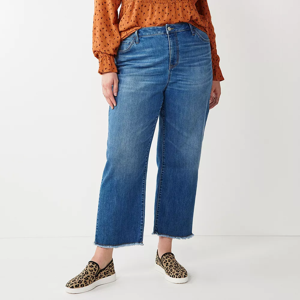 Plus Size Sonoma Goods For Life® Premium High-Waisted Straight-Leg Crop Jeans - Image 3