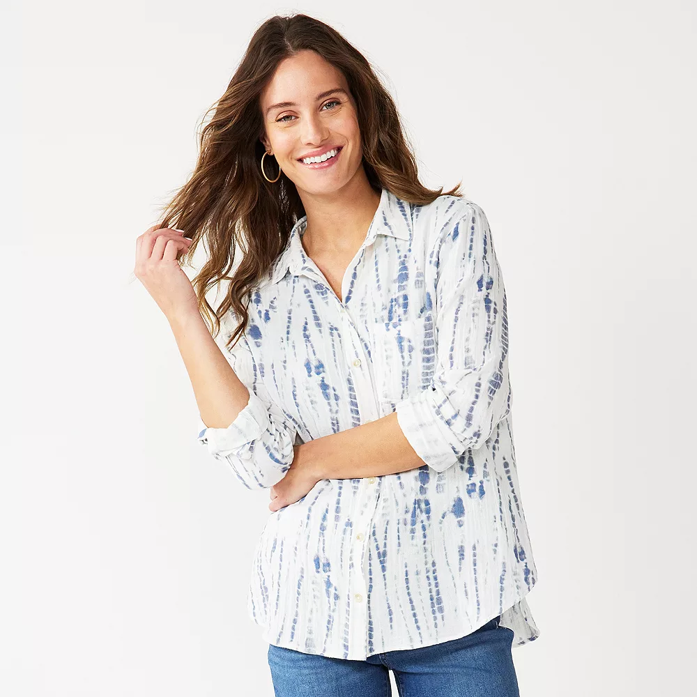 Women's Sonoma Goods For Life® Essential Everyday Button-Down Shirt - Image 9