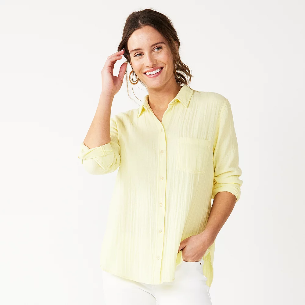 Women's Sonoma Goods For Life® Essential Everyday Button-Down Shirt - Image 6