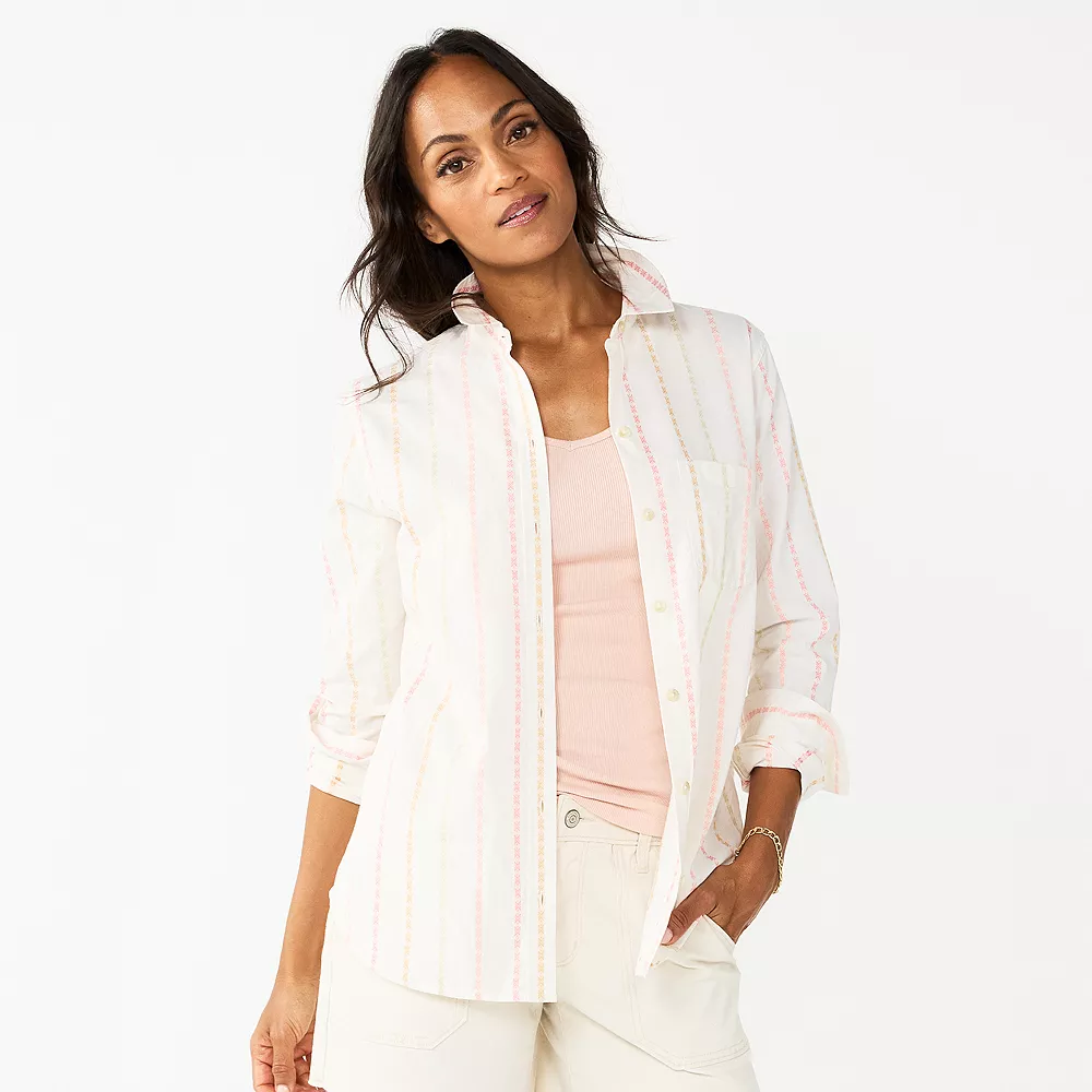 Women's Sonoma Goods For Life® Essential Everyday Button-Down Shirt - Image 11