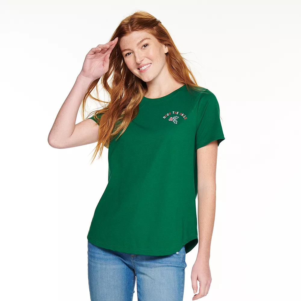 Women's Sonoma Goods For Life® Short Sleeve Holiday Graphic Tee - Image 8