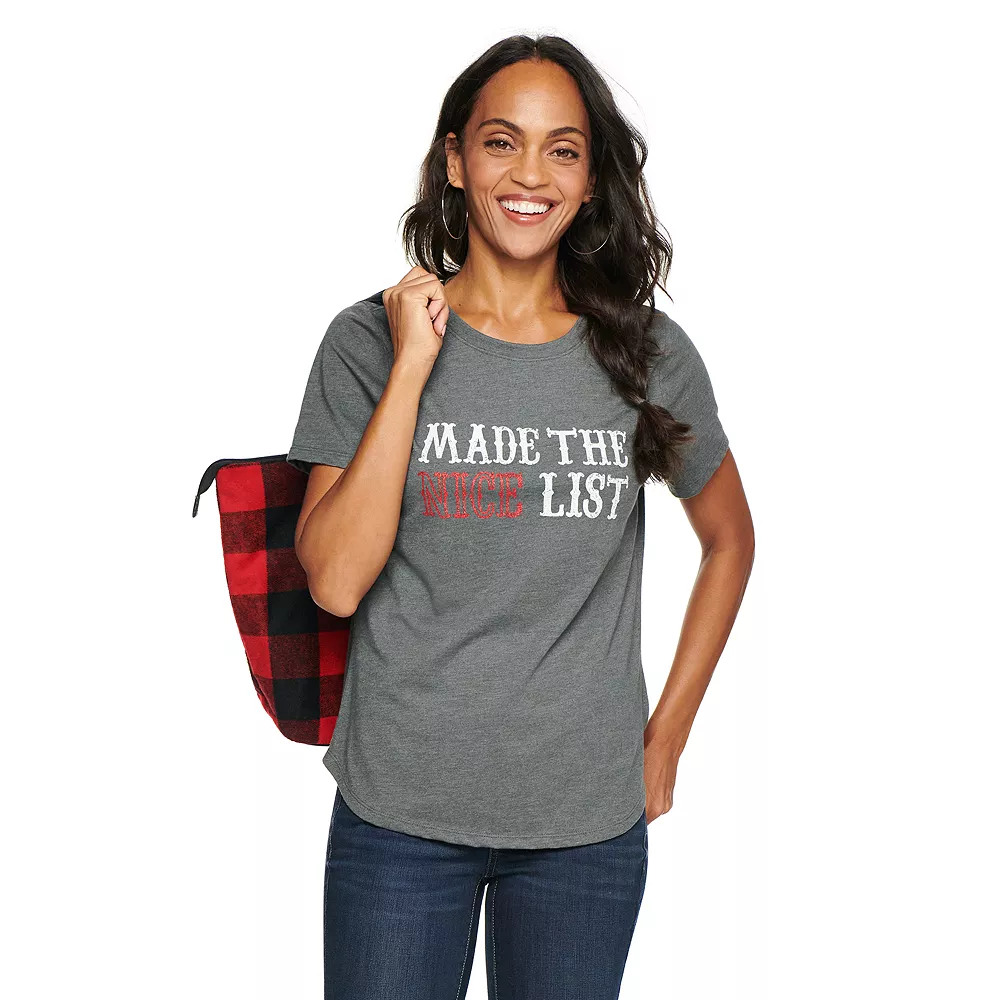 Women's Sonoma Goods For Life® Short Sleeve Holiday Graphic Tee - Image 2