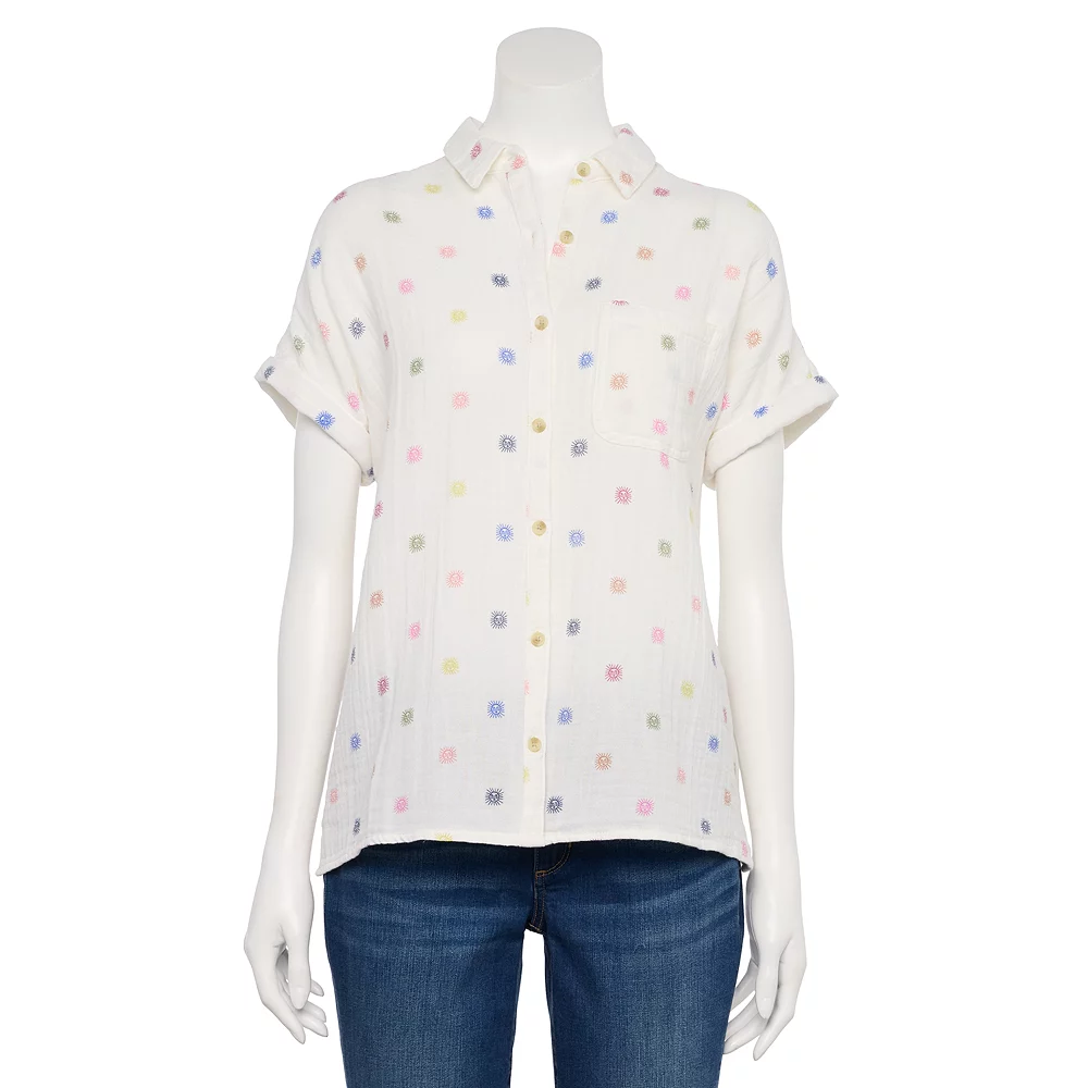 Petite Sonoma Goods For Life® Short Sleeve Button Down Shirt - Image 5