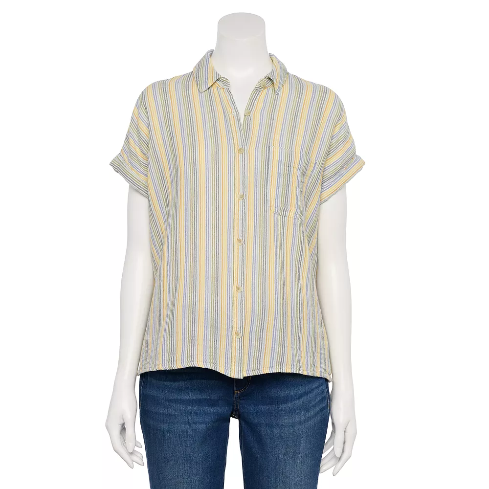 Petite Sonoma Goods For Life® Short Sleeve Button Down Shirt - Image 2
