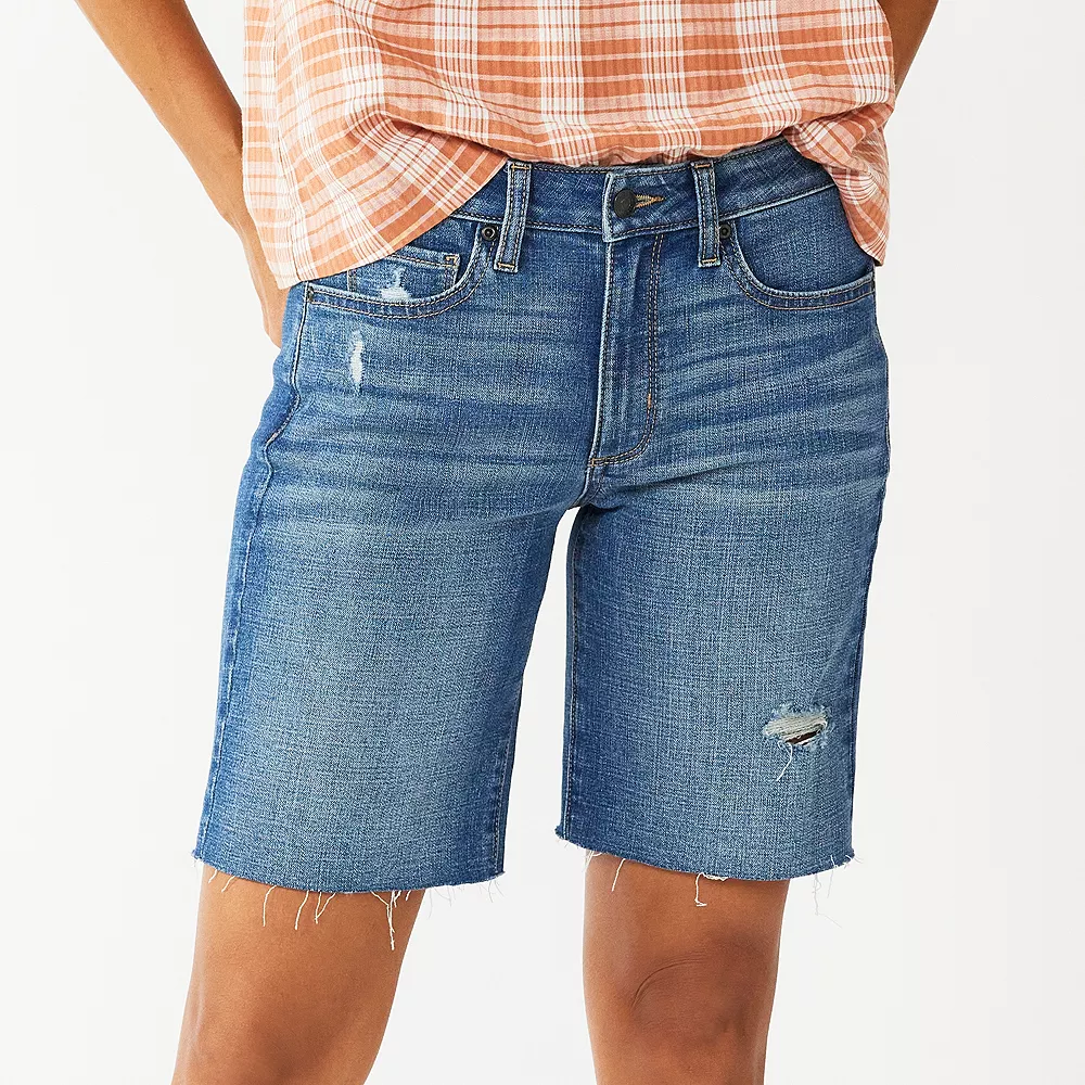 Petite Sonoma Goods For Life® High-Rise Bermuda Jean Shorts - Image 2