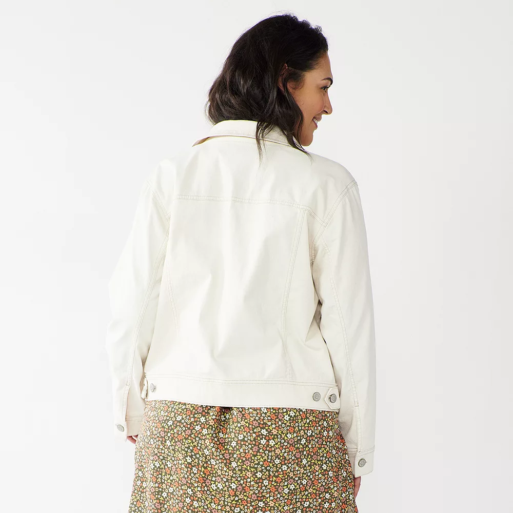 Plus Size Sonoma Goods For Life® Button Front Jean Jacket - Image 5