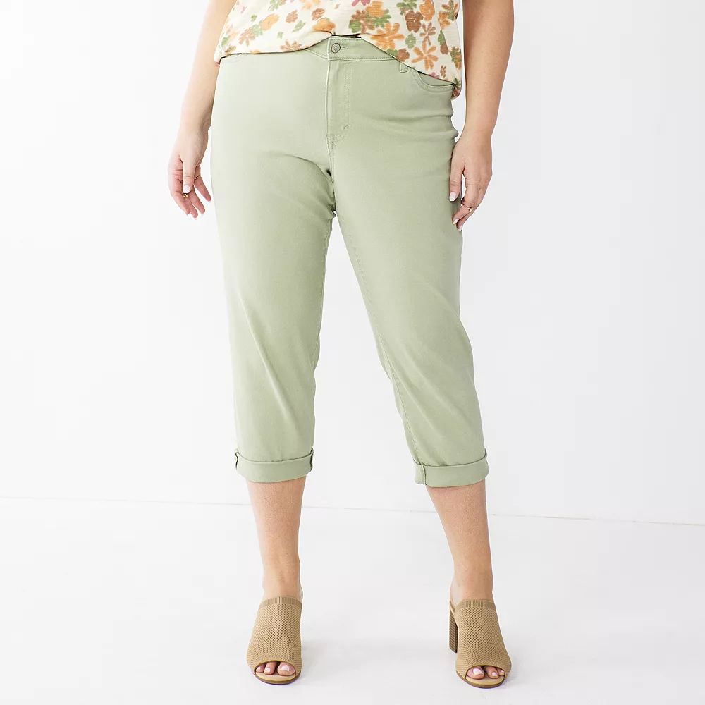 Plus Size Sonoma Goods For Life® Premium Rolled Girlfriend Jeans