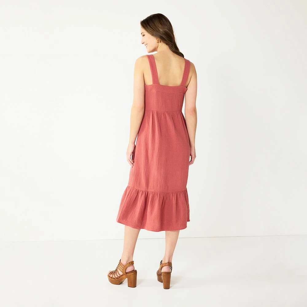 Women's Sonoma Goods For Life® x Lauren Lane Button Front Flounce Dress - Image 3