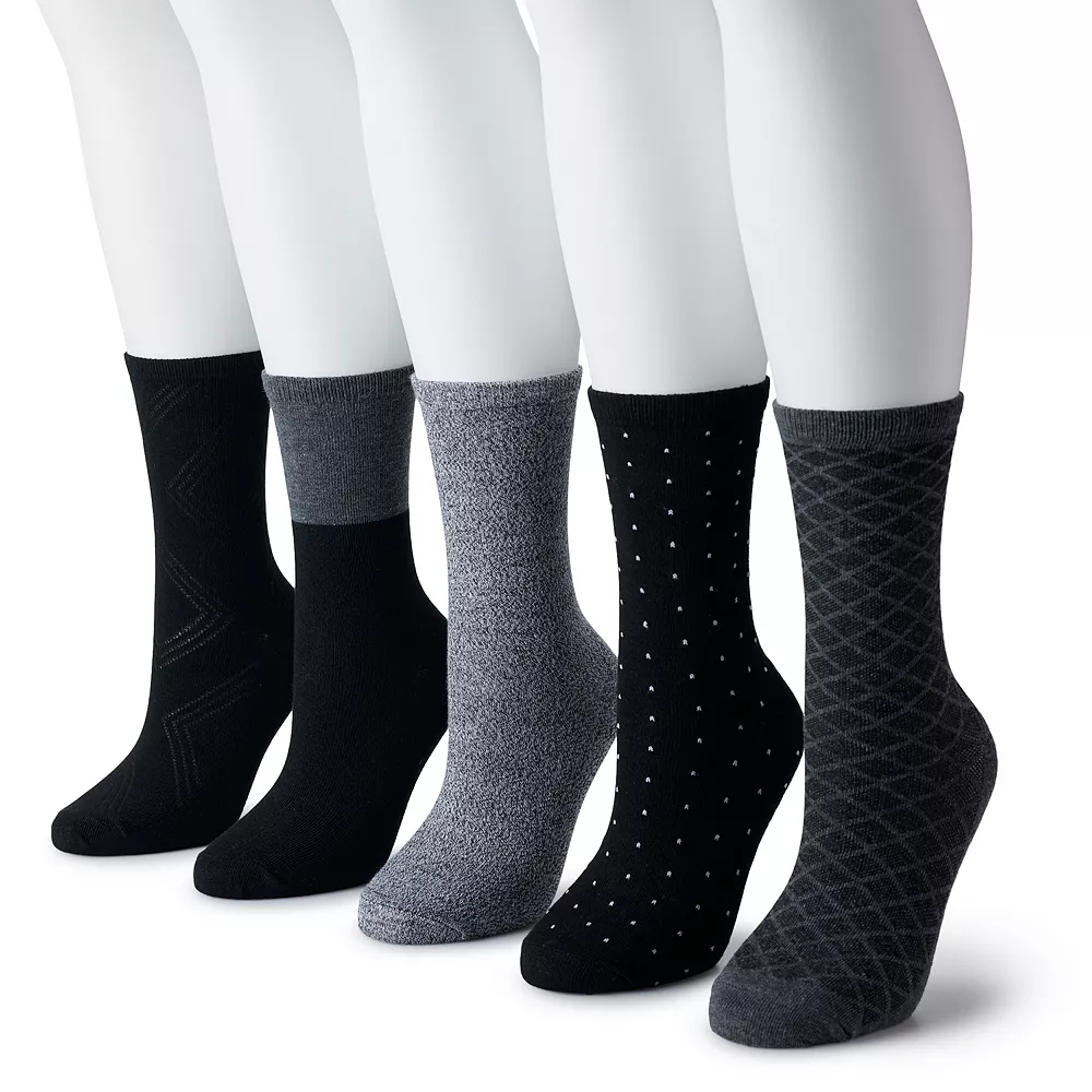 Women's Sonoma Goods For Life® 5-Pack Geo Crew Socks - Image 5