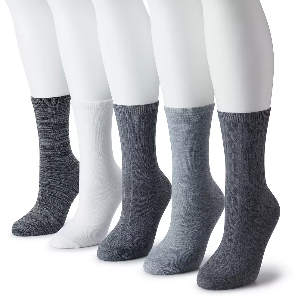 Women's Sonoma Goods For Life® 5-Pack Geo Crew Socks - Image 2