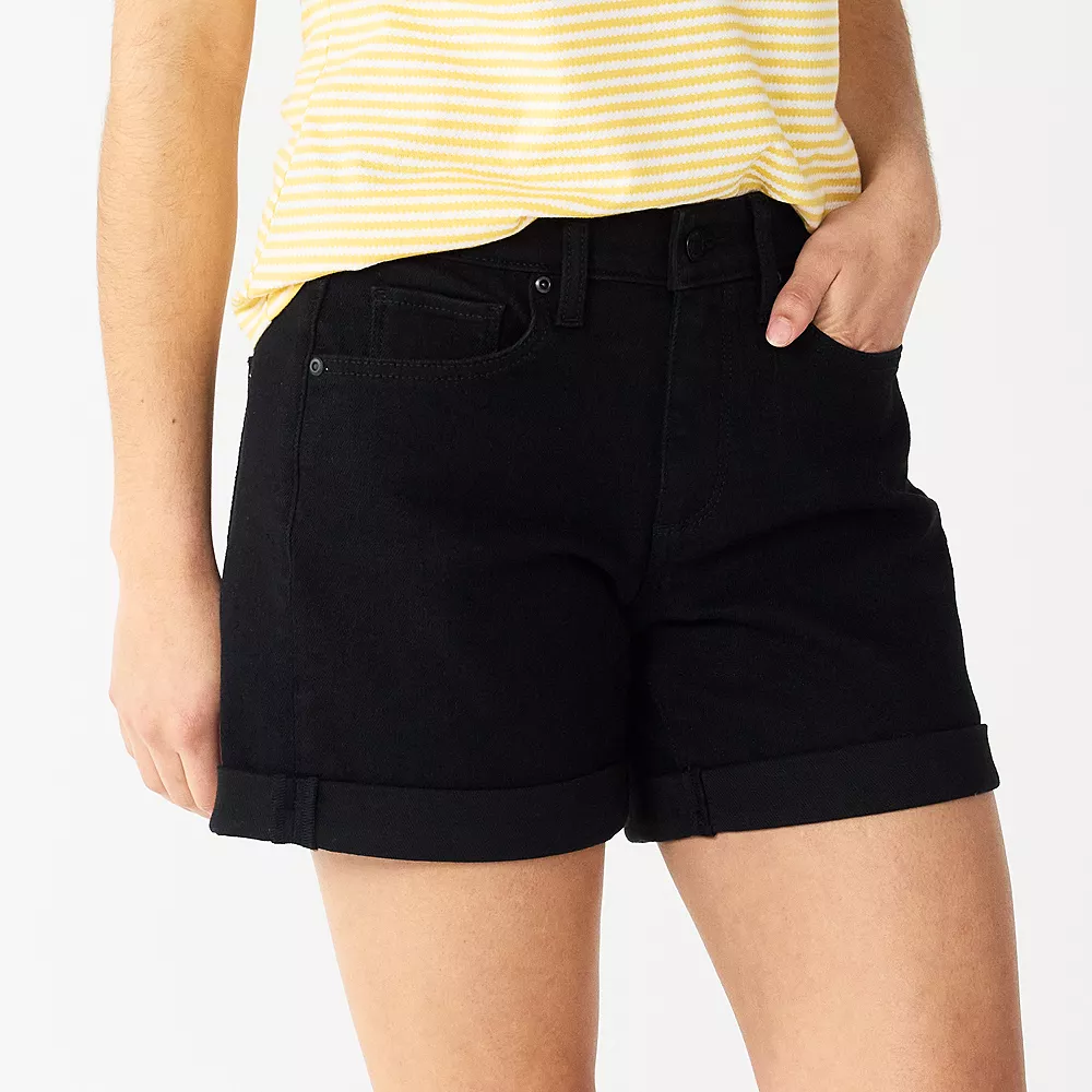 Women's Sonoma Goods For Life® High-Rise Curvy 5" Denim Shorts - Image 3