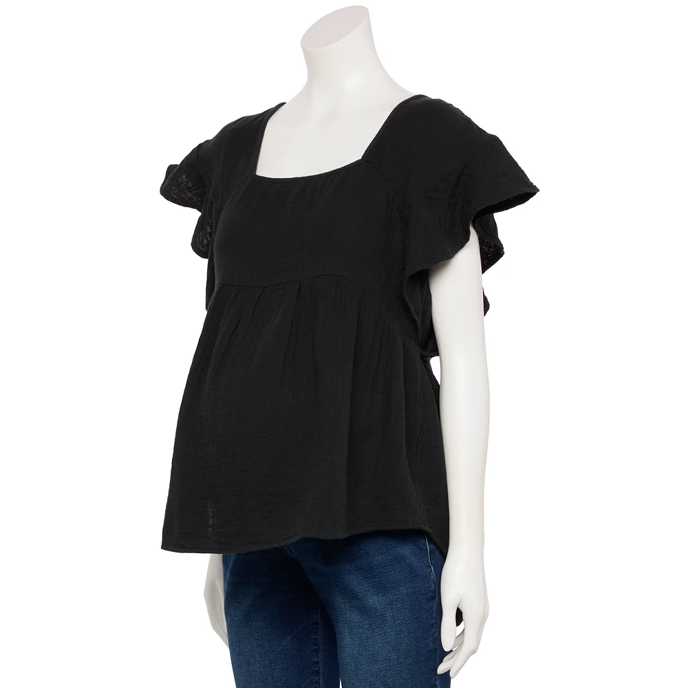 Maternity Sonoma Goods For Life® Squareneck Ruffle Top - Image 2