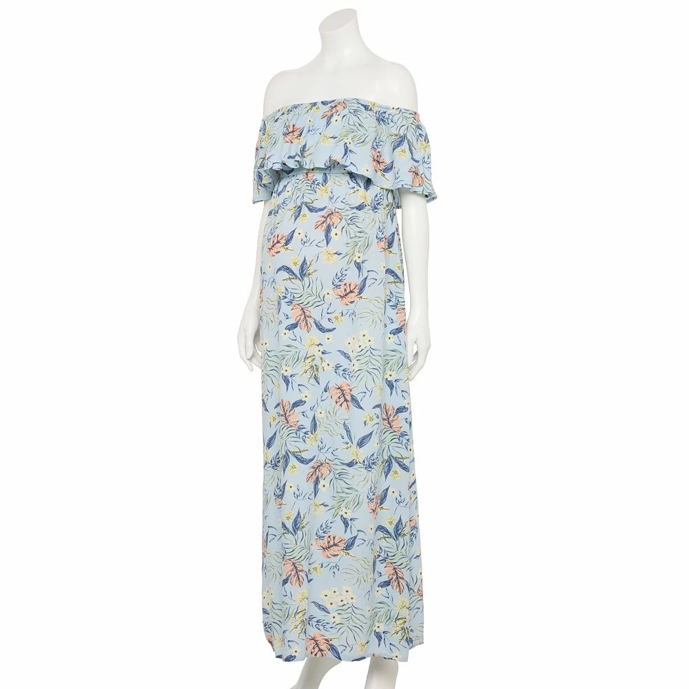 Maternity Sonoma Goods For Life® Ruffled Off-The-Shoulder Maxi Print Dress - Image 2