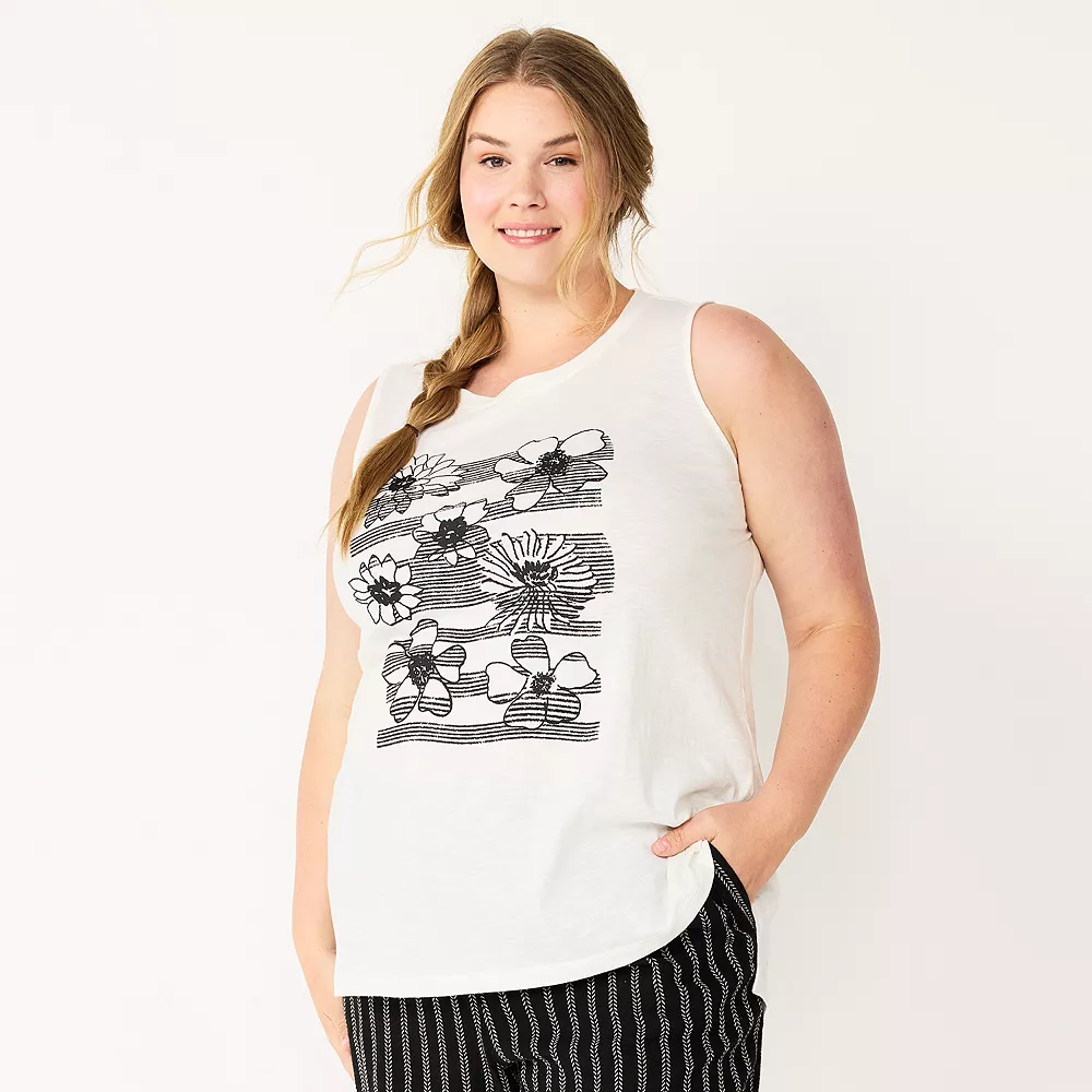 Plus Size Sonoma Goods For Life® Graphic Muscle Tank - Image 11