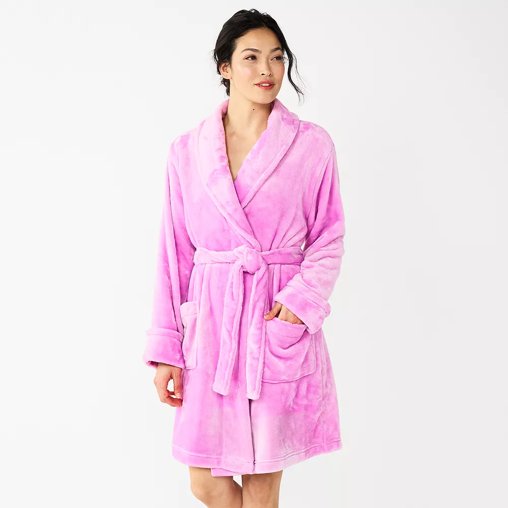 Women's Sonoma Goods For Life® Short Plush Robe - Image 6