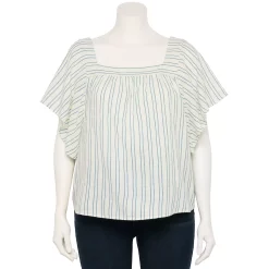 Plus Size Sonoma Goods For Life® Flutter Shoulder Top