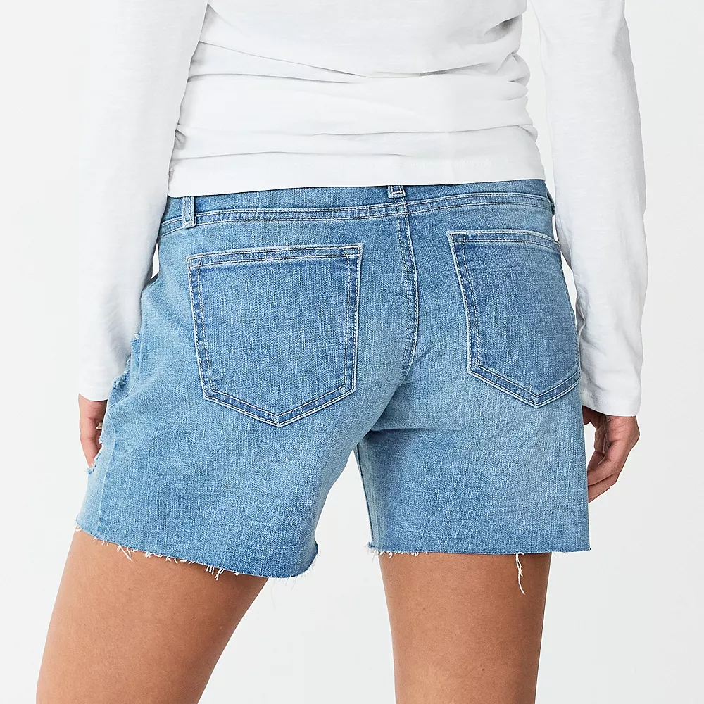 Maternity Sonoma Goods For Life® Over-the-Belly Frayed Hem Shorts - Image 3