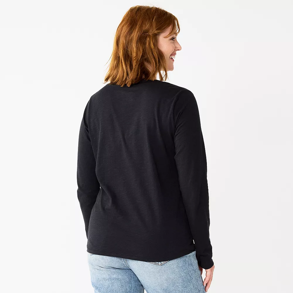 Women's Sonoma Goods For Life® Everyday V-Neck Long Sleeve Tee - Image 29