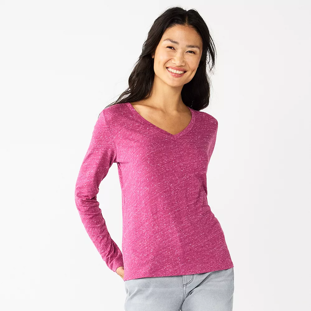 Women's Sonoma Goods For Life® Everyday V-Neck Long Sleeve Tee - Image 6