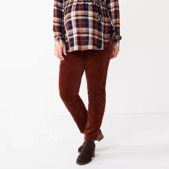 Maternity Sonoma Goods For LifeĀ® Belly Panel Corduroy Straight-Leg Ankle Pants