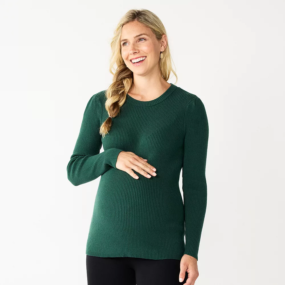 Maternity Sonoma Goods For Life® Fitted Puff Sleeve Sweater - Image 3