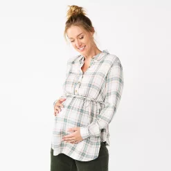 Maternity Sonoma Goods For LifeĀ® Belted Empire-Waist Tunic Shirt