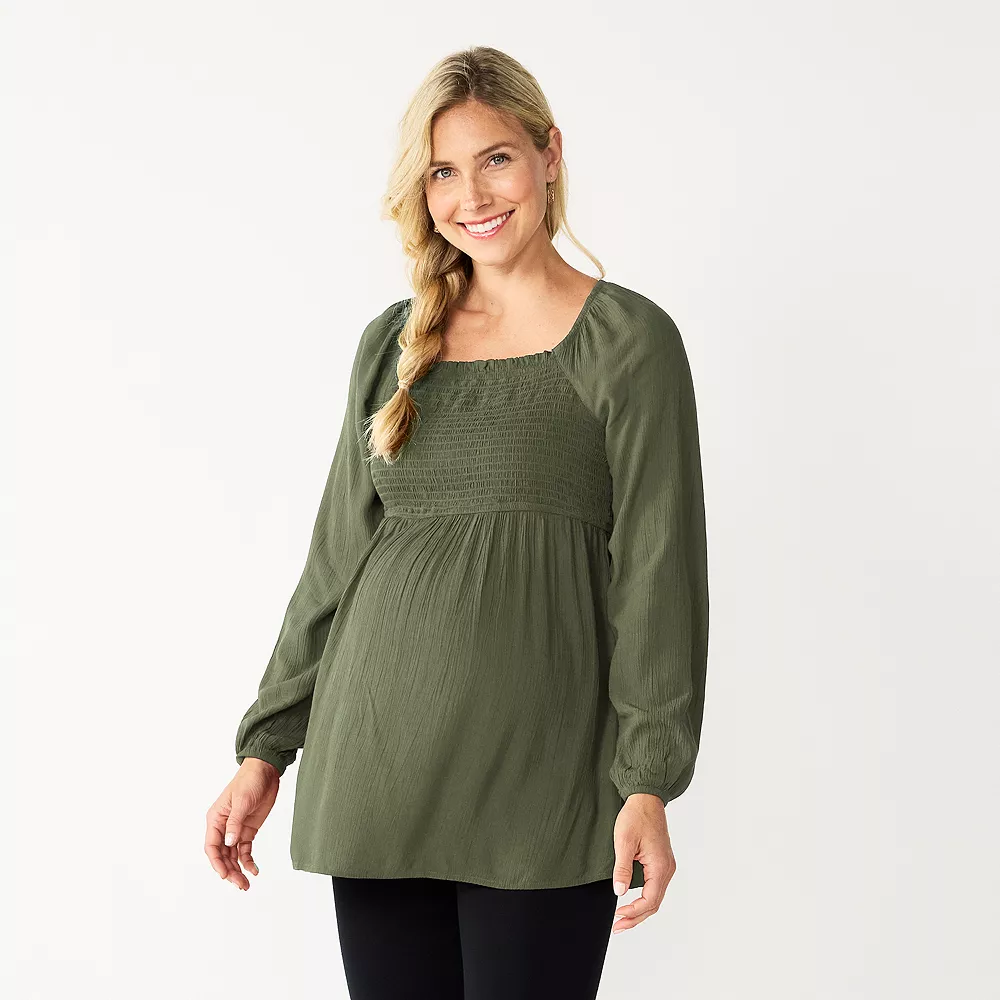 Maternity Sonoma Goods For Life® Smocked Bodice Empire Top - Image 4