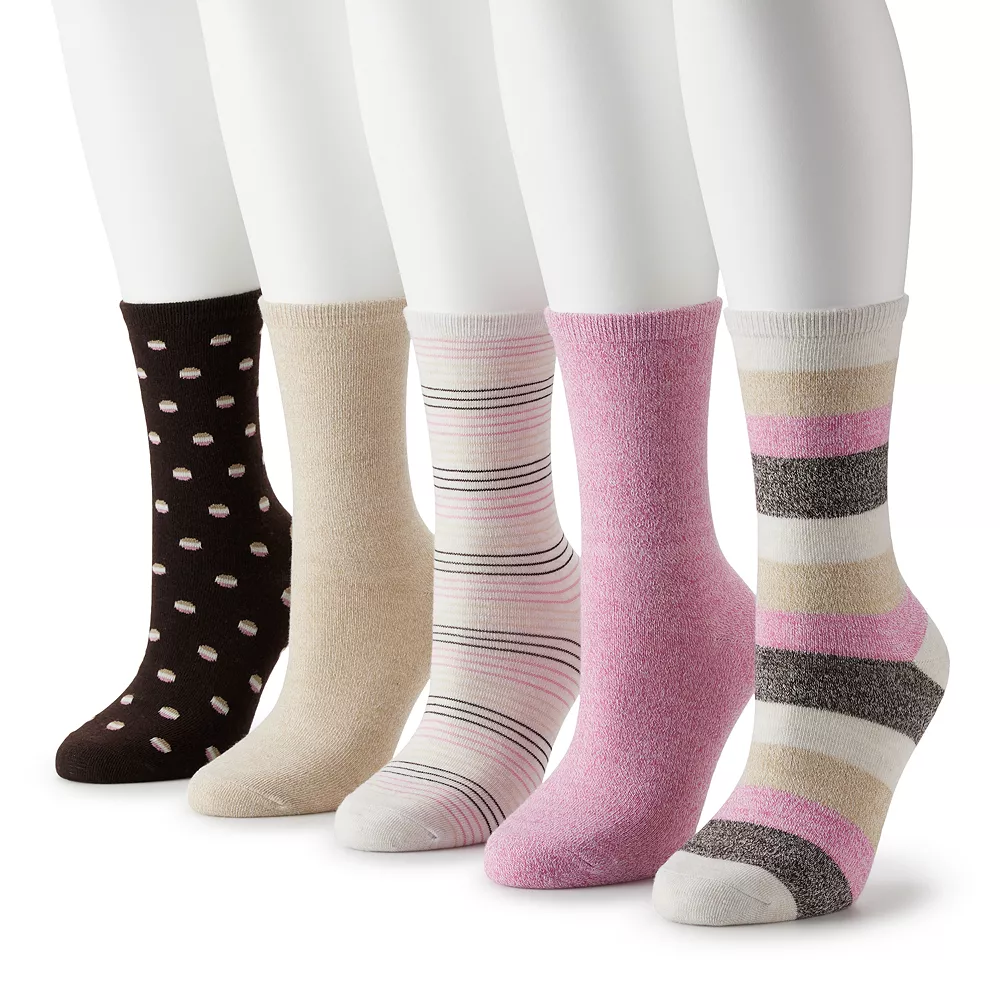 Sonoma Goods For Life® 5 Pack Stripes Crew Socks