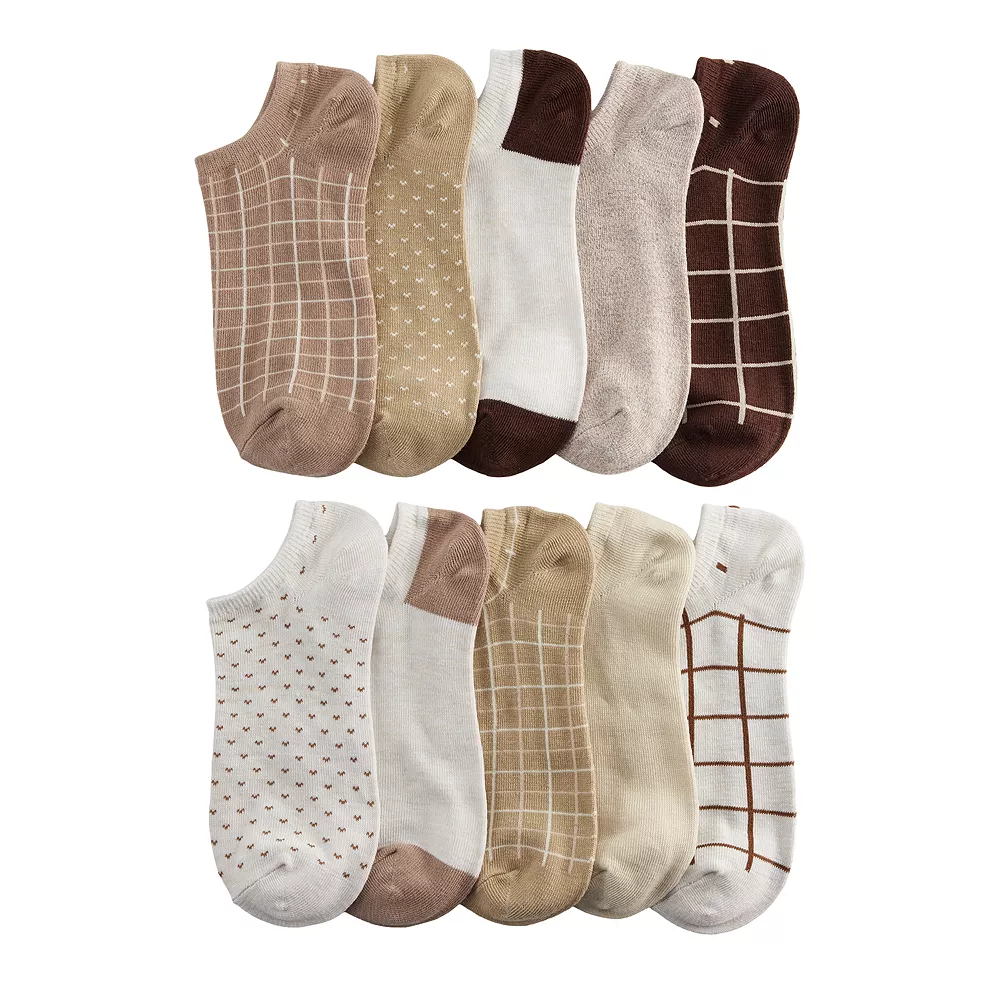 Sonoma Goods For Life® 10 Pack Check Pattern No Show Socks - Image 8