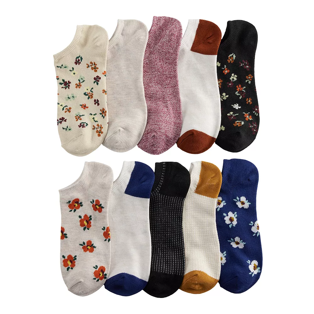 Sonoma Goods For Life® 10 Pack Check Pattern No Show Socks - Image 10
