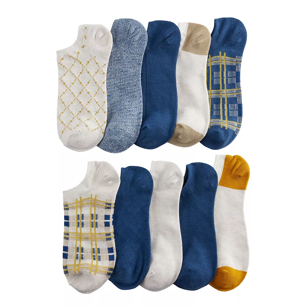 Sonoma Goods For Life® 10 Pack Check Pattern No Show Socks - Image 3