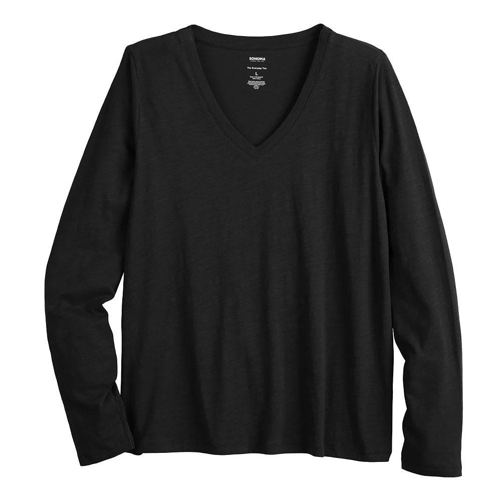 Women's Sonoma Goods For Life® Everyday Adaptive & Easy Dressing V-Neck Long Sleeve Top