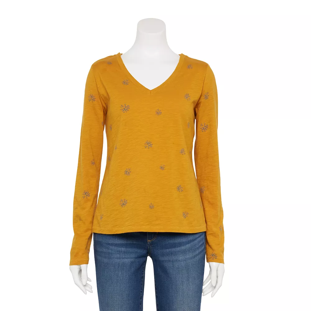 Women's Sonoma Goods For Life® Everyday Adaptive & Easy Dressing V-Neck Long Sleeve Top - Image 10