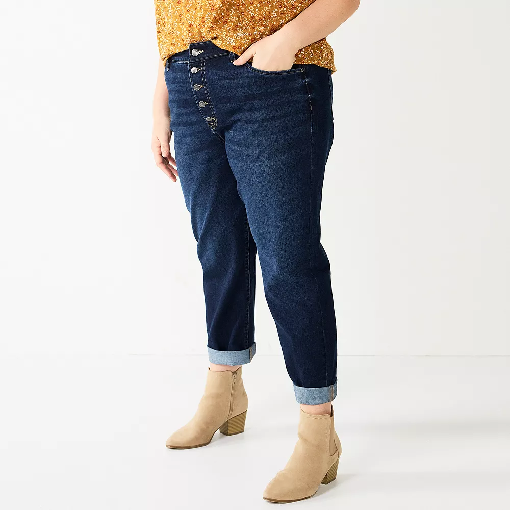Plus Size Sonoma Goods For Life® Rolled Hem Crop Jeans - Image 2