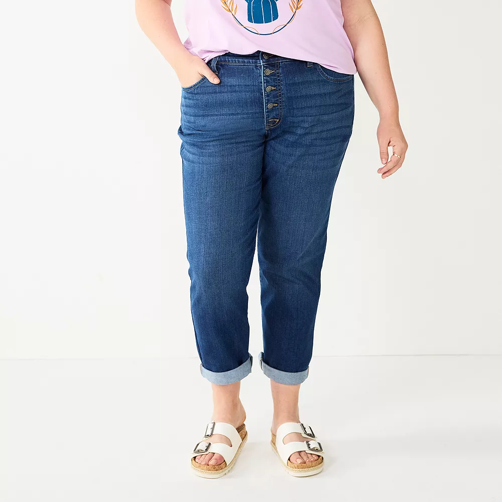 Plus Size Sonoma Goods For Life® Rolled Hem Crop Jeans